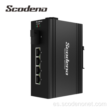 IP40 1 Puerto óptico 4 Convertidor de medios industriales de Ethernet Fast Ethernet Convertidor de medios de medios industriales rápidos 4 puertos